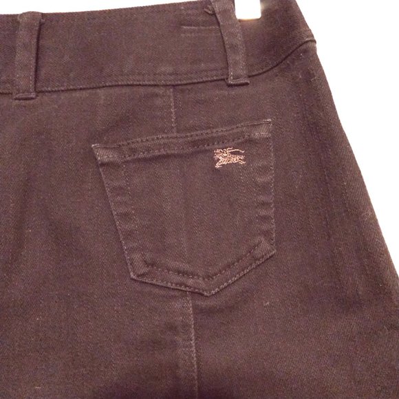 BURBERRY Blue Label, Black Denim Mini Skirt Button-Front (Size-See Measurements) - Picture 9 of 12